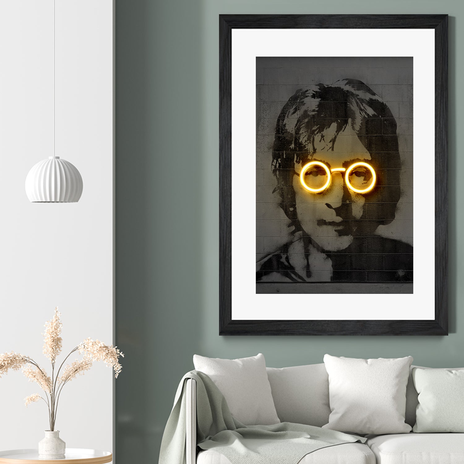 John Lennon by Octavian Mihai Mielu on GIANT ART - yellow photo manipulation