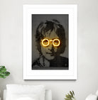 John Lennon by Octavian Mihai Mielu on GIANT ART - yellow photo manipulation