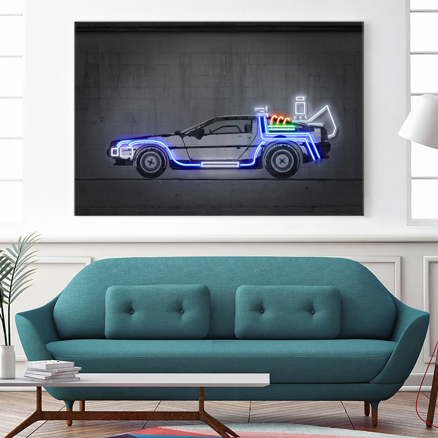 DeLorean by Octavian Mihai Mielu on GIANT ART - blue photo manipulation