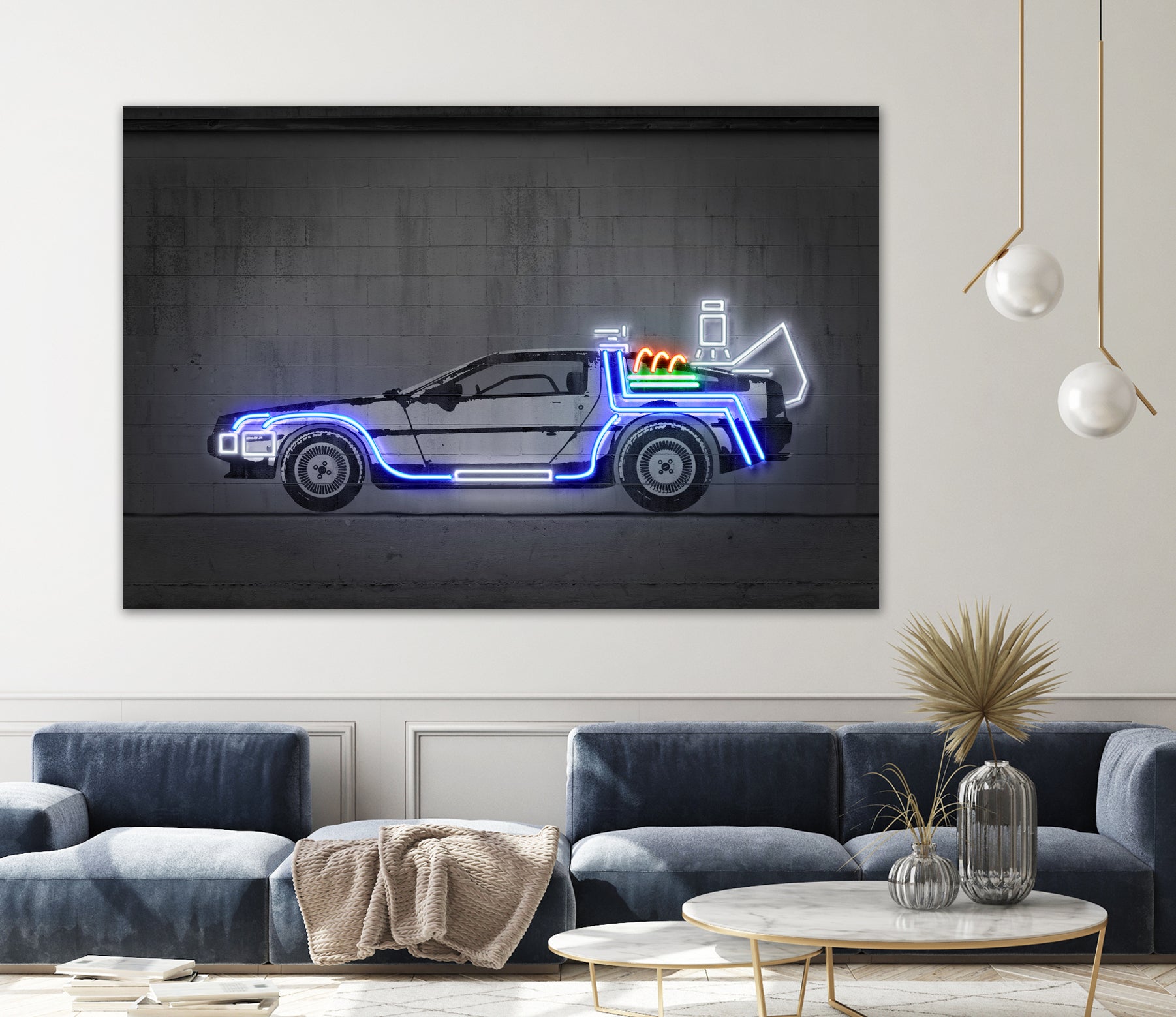 DeLorean by Octavian Mihai Mielu on GIANT ART - blue photo manipulation