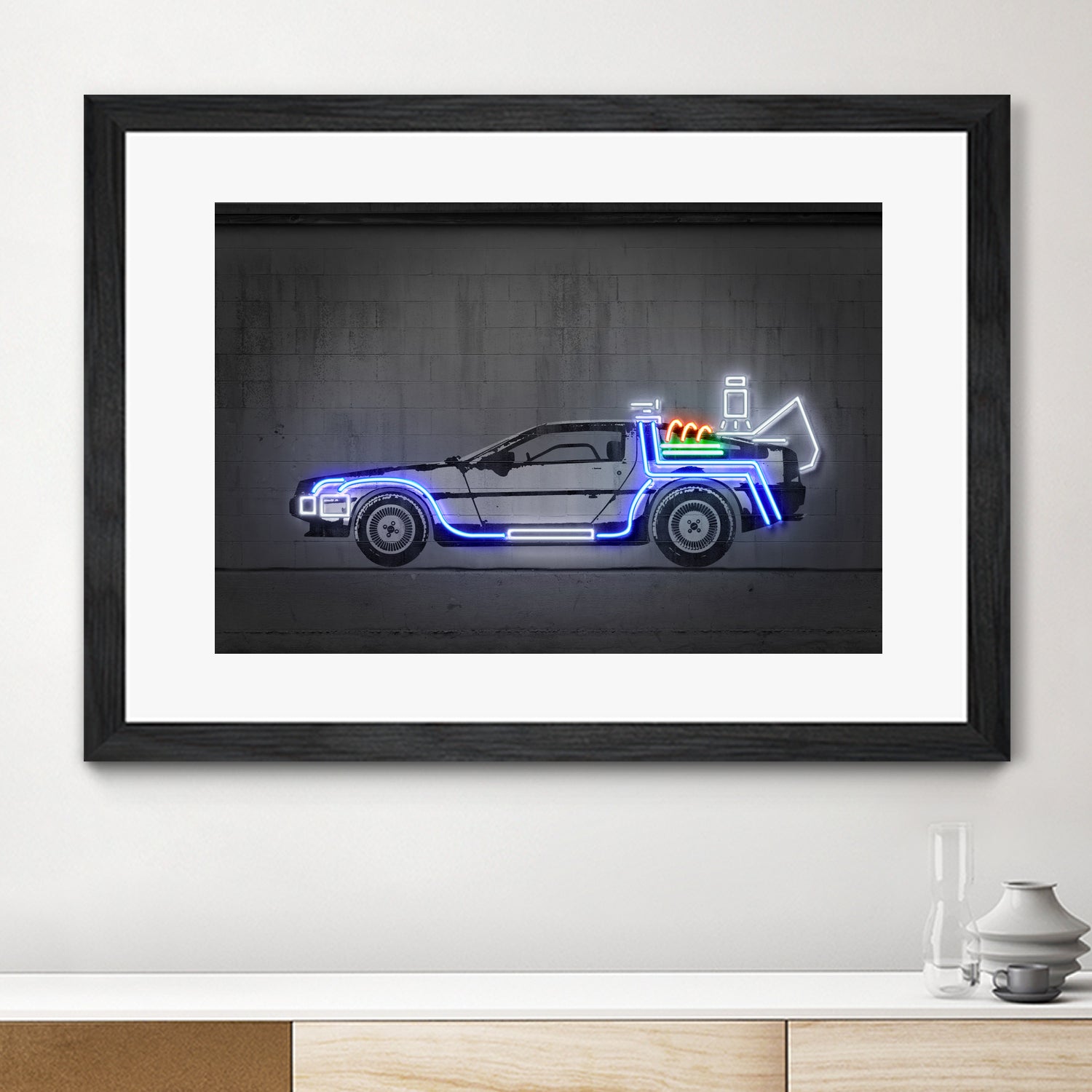 DeLorean by Octavian Mihai Mielu on GIANT ART - blue photo manipulation