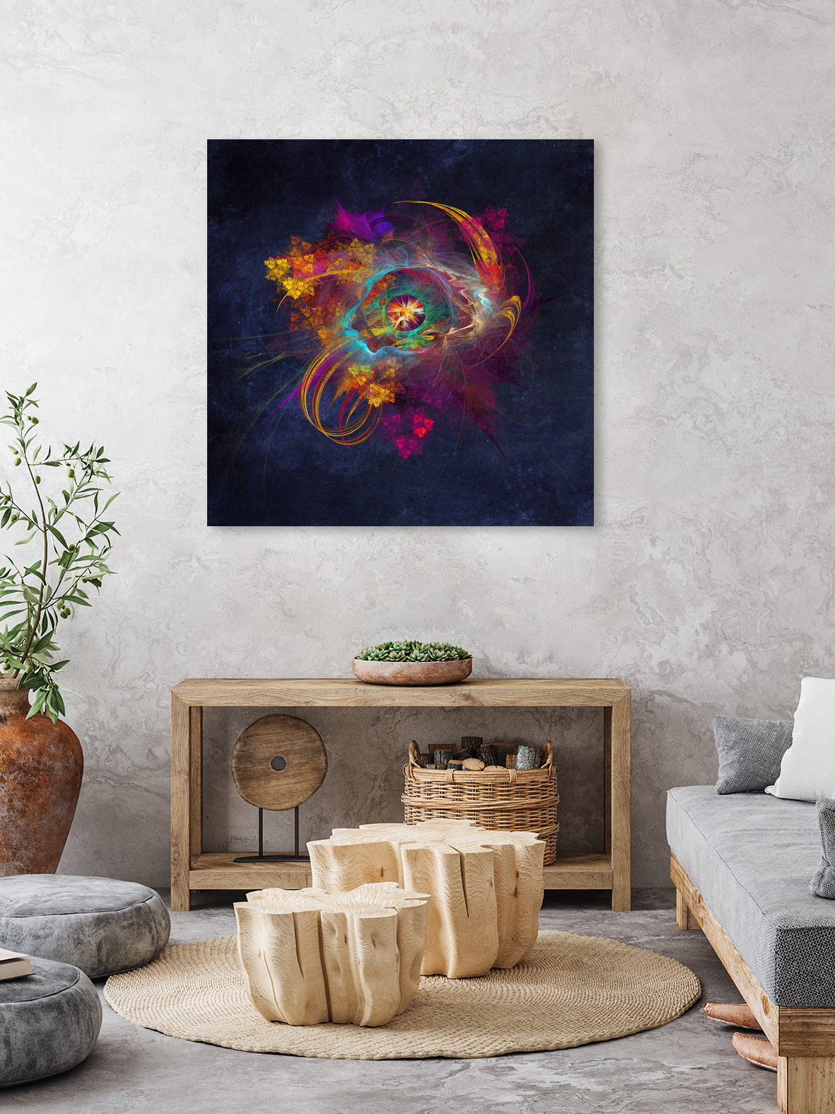 fractal Other Side by Justyna Jaszke on GIANT ART - blue digital painting