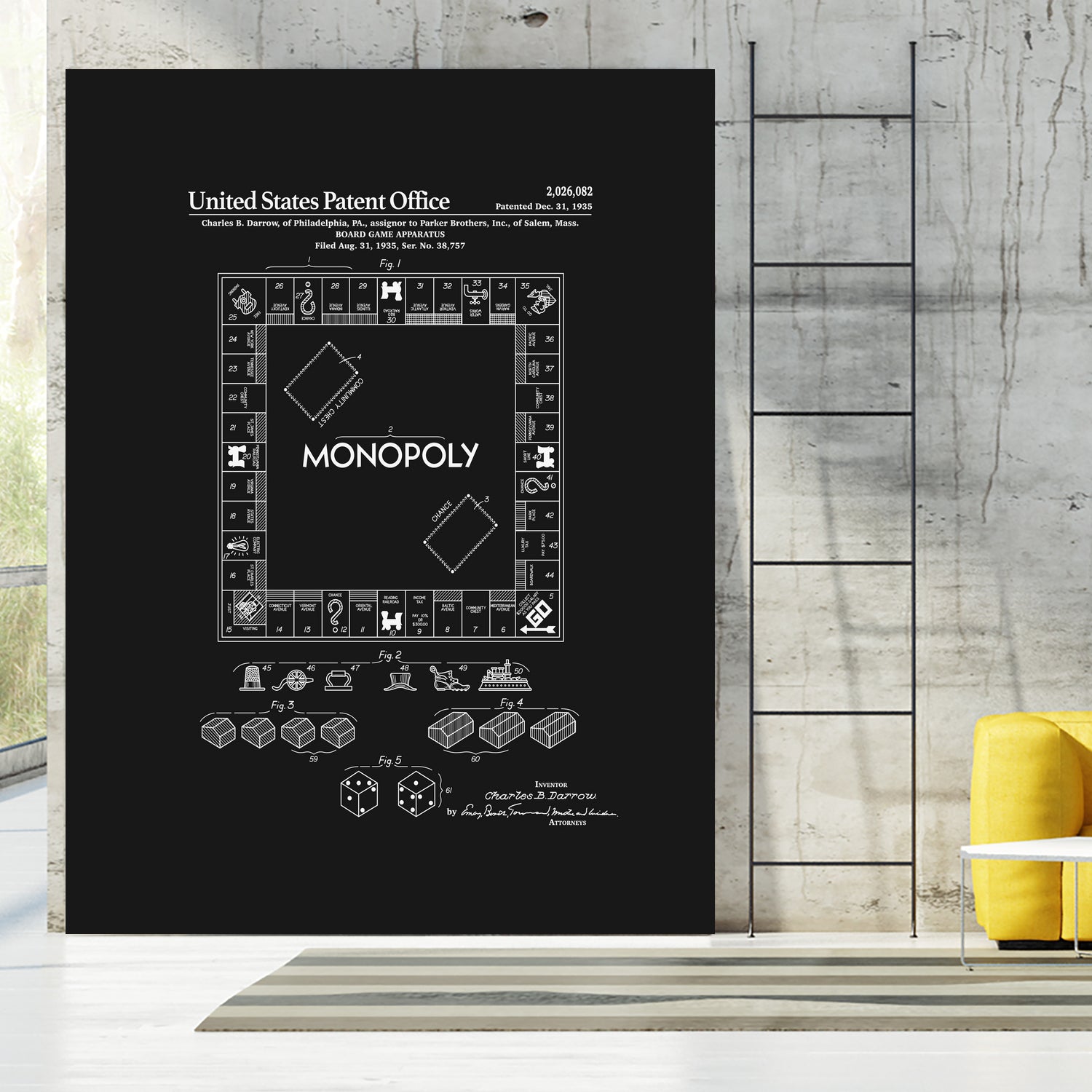 Board Game Patent - Black by Finlay McNevin on GIANT ART - black typography