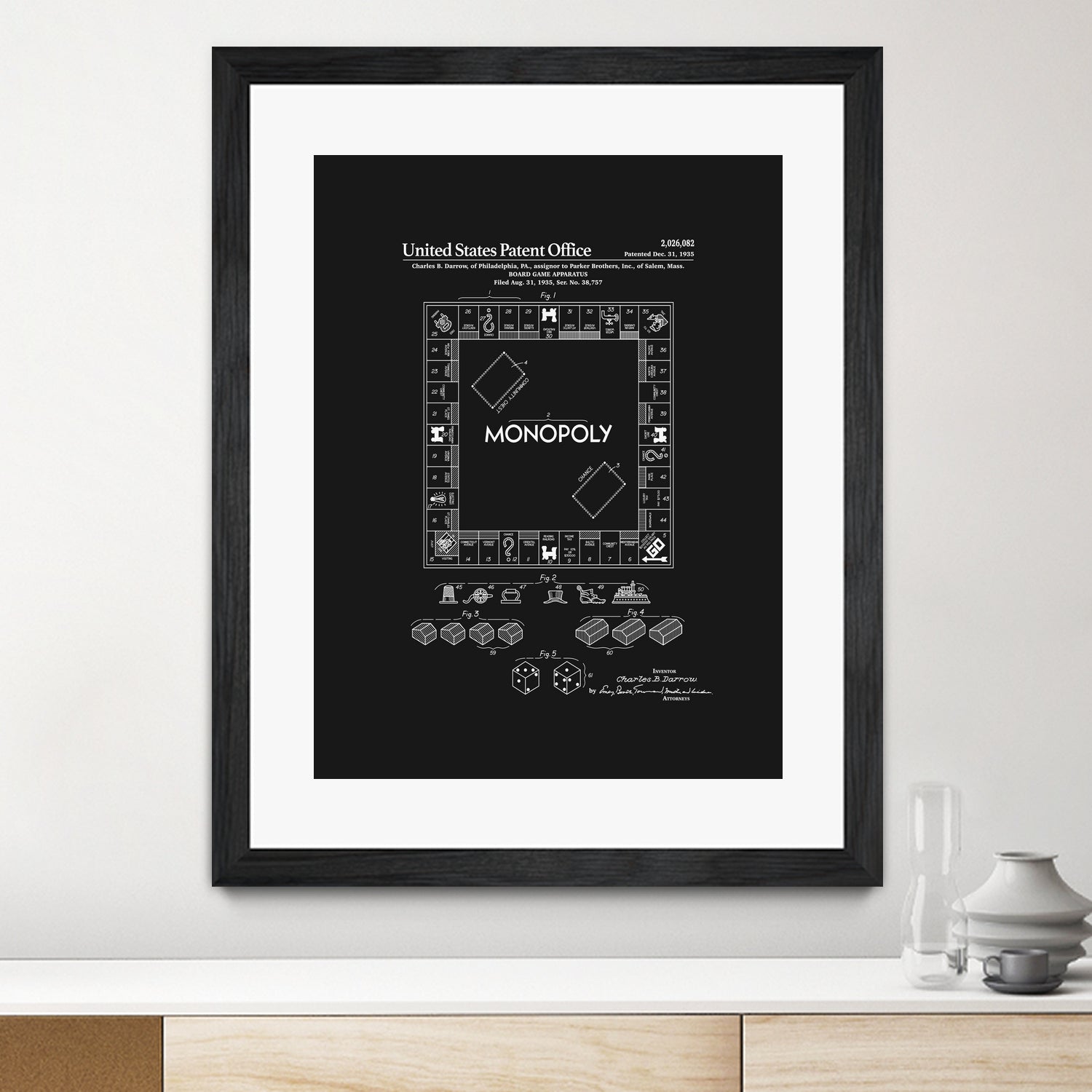 Board Game Patent - Black by Finlay McNevin on GIANT ART - black typography