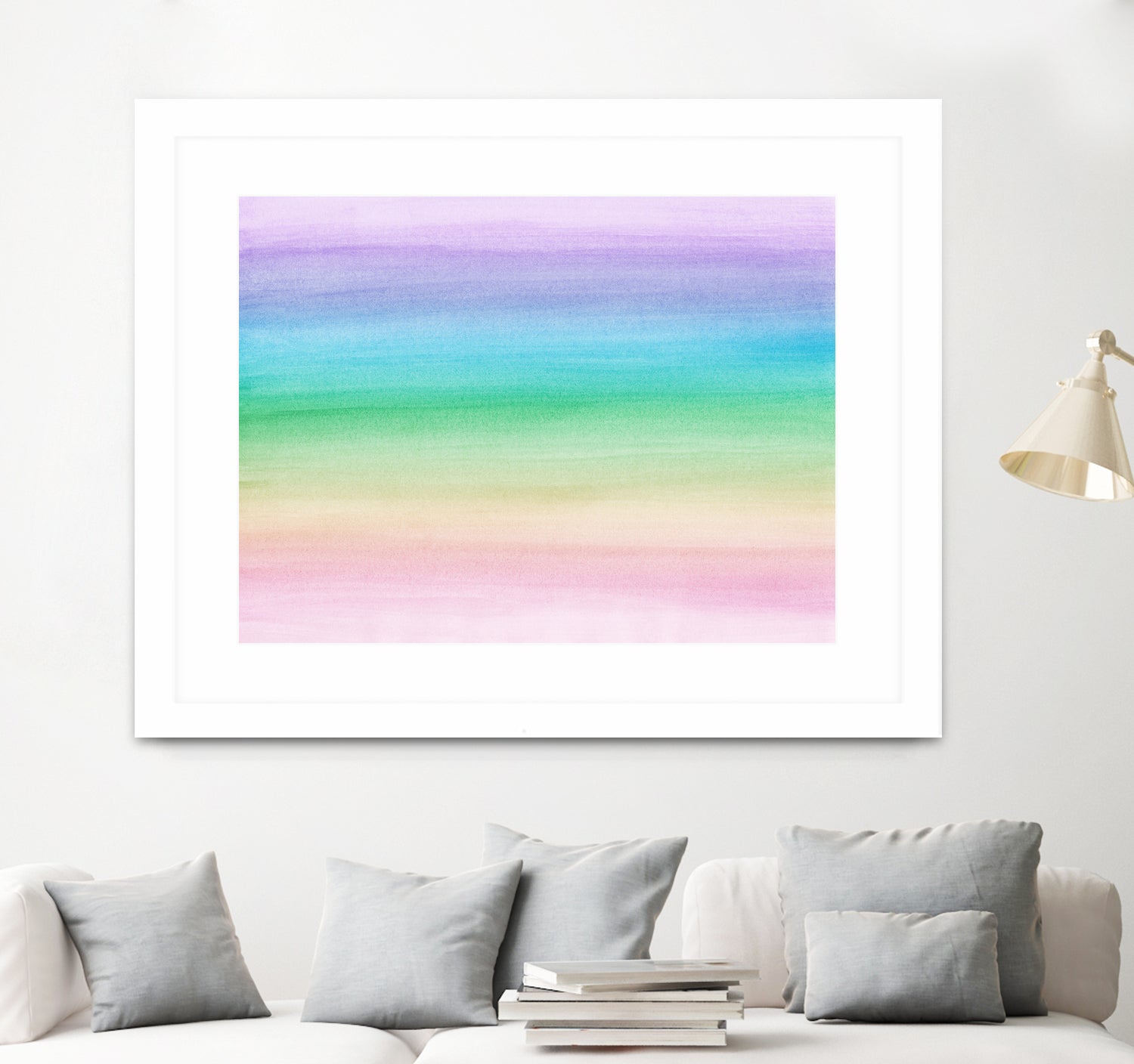 Pastel Unicorn Rainbow Watercolor Dream #1 #painting by Anita & Bella Jantz on GIANT ART - fuchsia digital painting