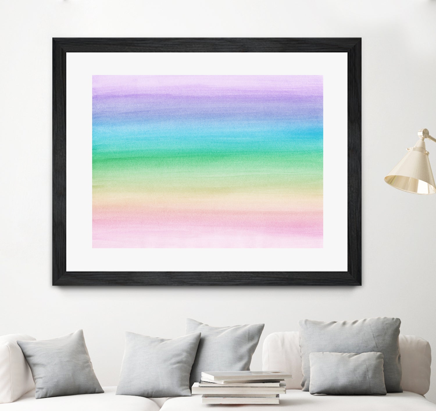 Pastel Unicorn Rainbow Watercolor Dream #1 #painting by Anita & Bella Jantz on GIANT ART - fuchsia digital painting