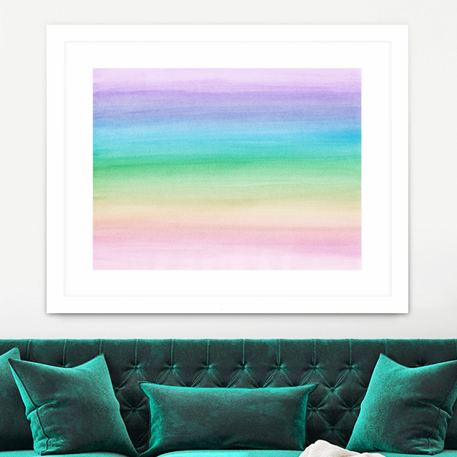 Pastel Unicorn Rainbow Watercolor Dream #1 #painting by Anita & Bella Jantz on GIANT ART - fuchsia digital painting