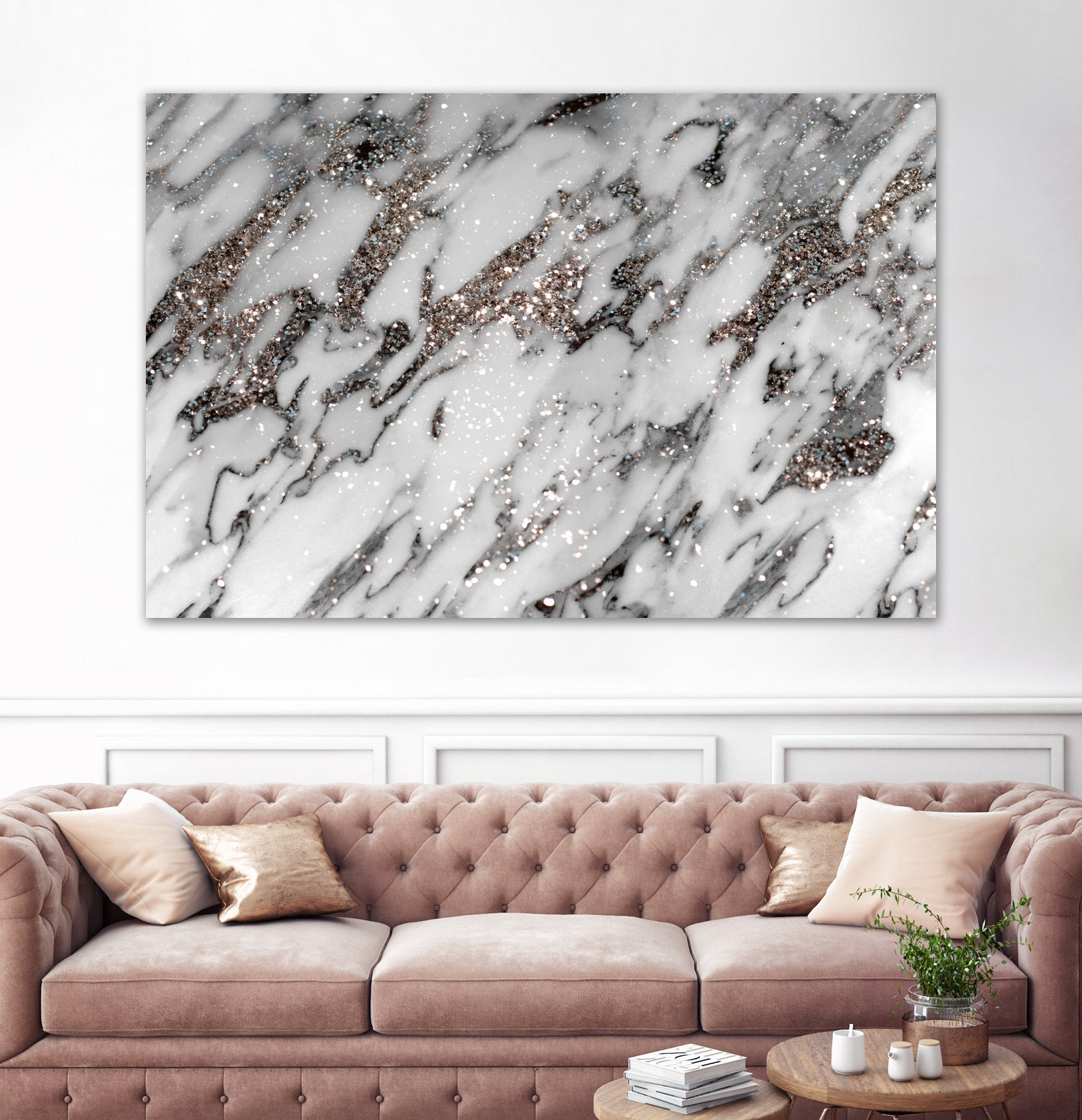 Classic White Marble Silver Glitter Glam #1 (Faux Glitter) by Anita & Bella Jantz on GIANT ART - white photo manipulation