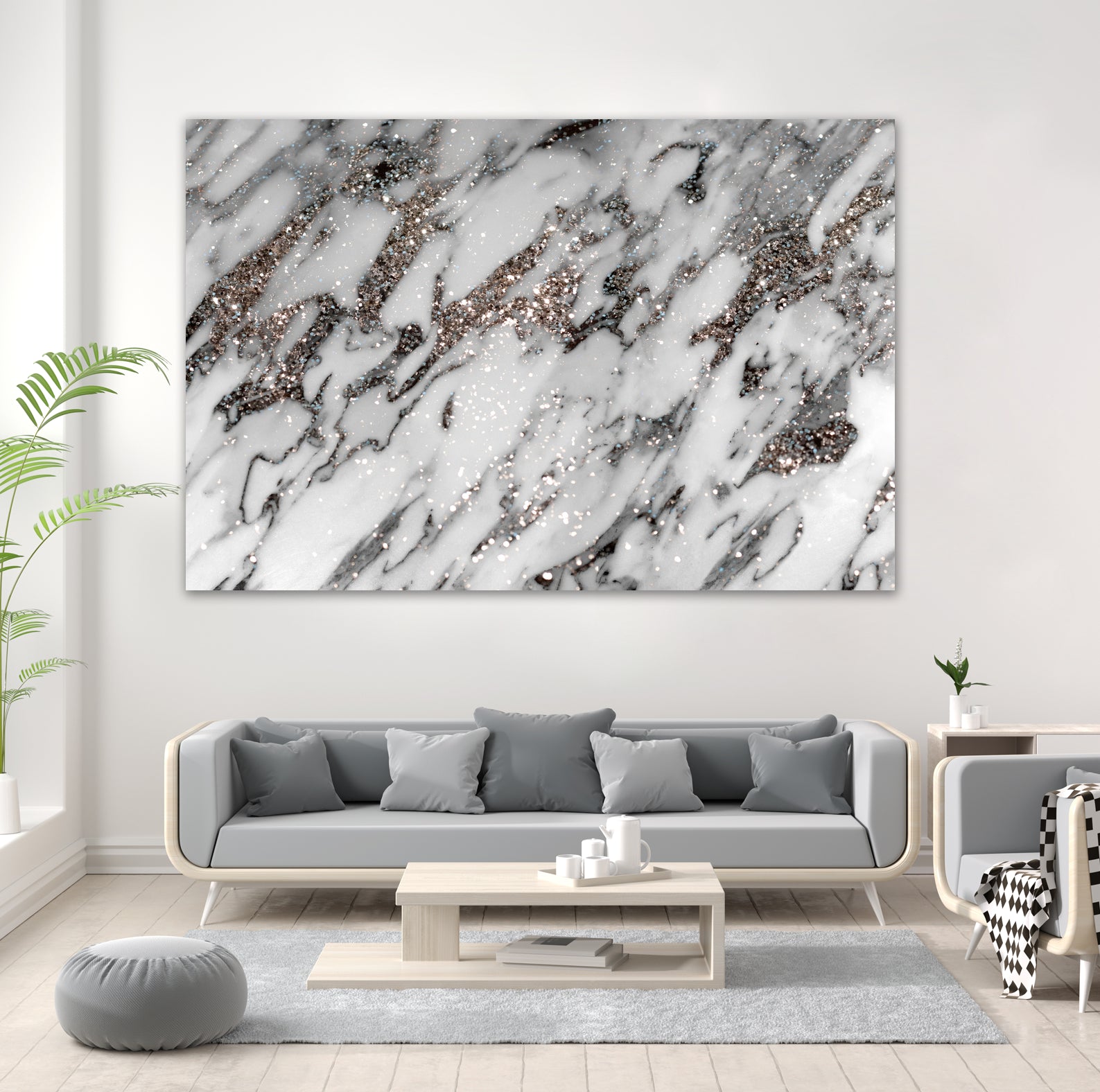 Classic White Marble Silver Glitter Glam #1 (Faux Glitter) by Anita & Bella Jantz on GIANT ART - white photo manipulation