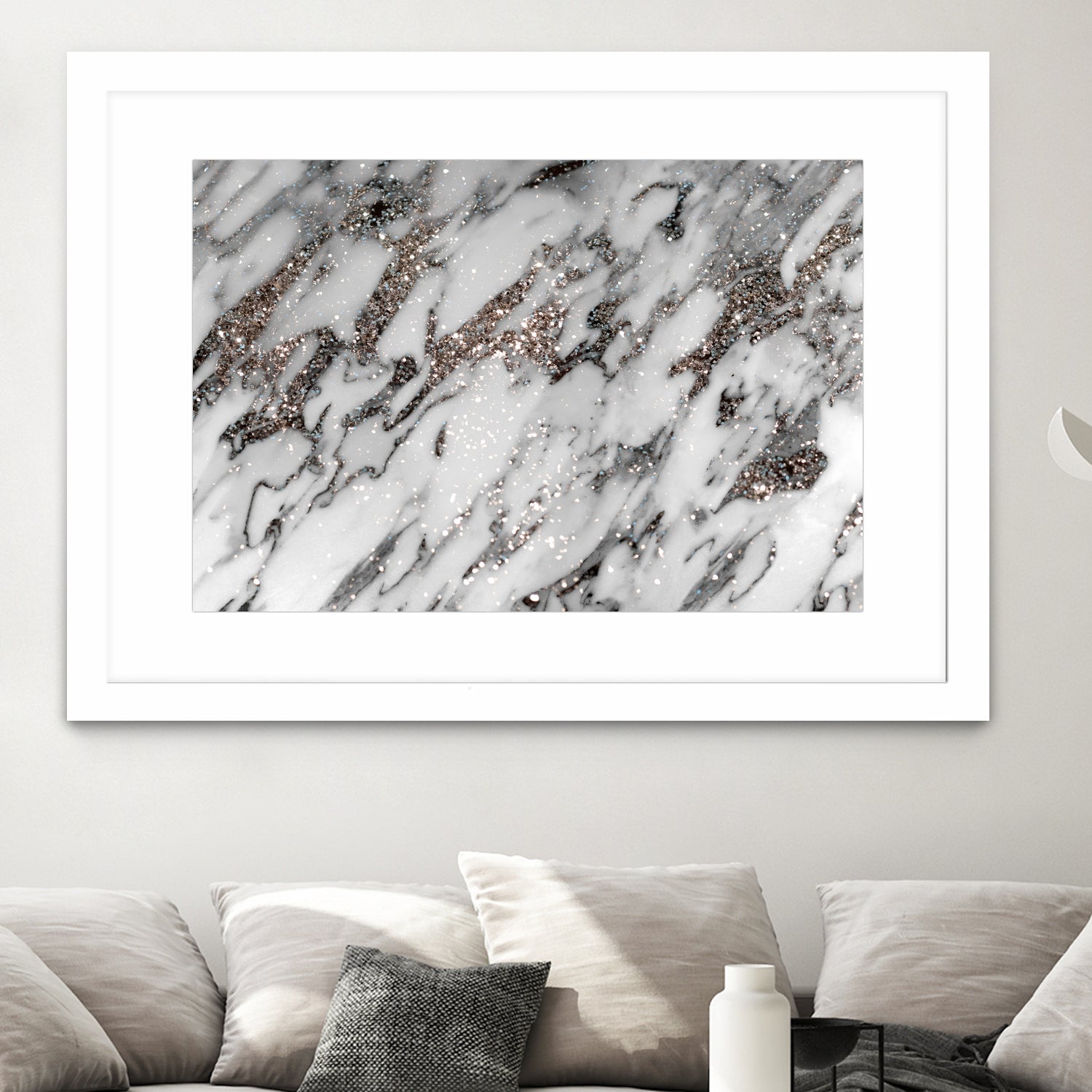 Classic White Marble Silver Glitter Glam #1 (Faux Glitter) by Anita & Bella Jantz on GIANT ART - white photo manipulation