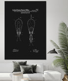 Thomas Edison Light Bulb Patent - Black by Finlay McNevin on GIANT ART - black typography