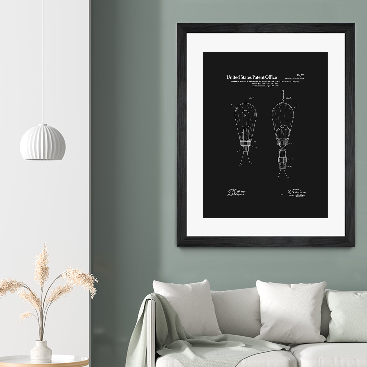 Thomas Edison Light Bulb Patent - Black by Finlay McNevin on GIANT ART - black typography