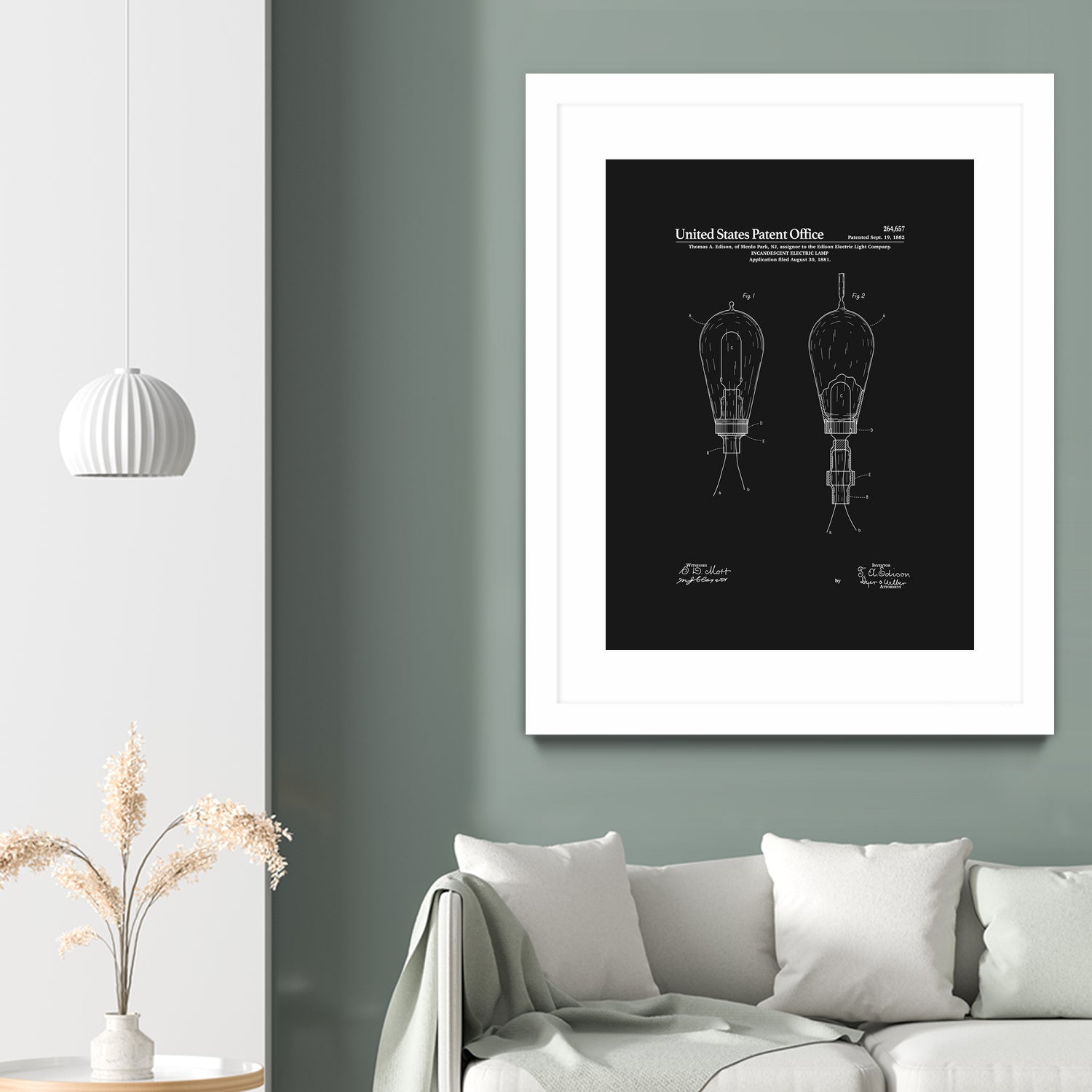 Thomas Edison Light Bulb Patent - Black by Finlay McNevin on GIANT ART - black typography