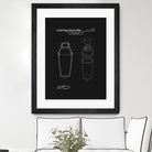 Cocktail Shaker Patent - Black by Finlay McNevin on GIANT ART - black typography