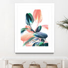 Foliage in Love - Teal & Peach by Dominique Van Roey on GIANT ART - white photo manipulation