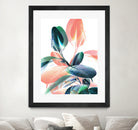 Foliage in Love - Teal & Peach by Dominique Van Roey on GIANT ART - white photo manipulation