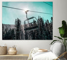 Chair Lift with Dark Blue and Teal Winter Sky by RJ Byrd on GIANT ART - blue photo illustration