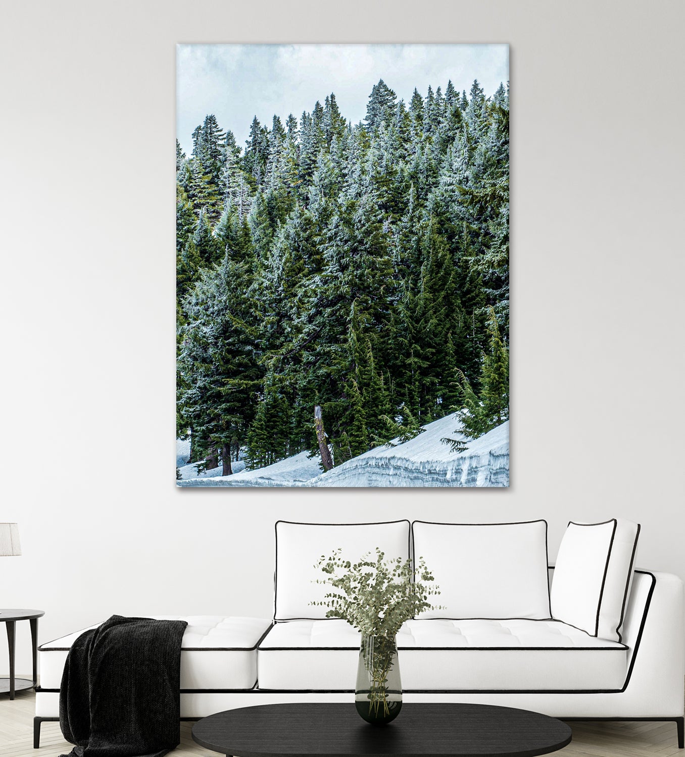 Pine Tree Forest Blue and Green Dense Forest by RJ Byrd on GIANT ART - green photo illustration