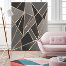 Classic Silver Gray Charcoal Rose Gold Geo #1 #geometric by Anita & Bella Jantz on GIANT ART - gray digital drawing