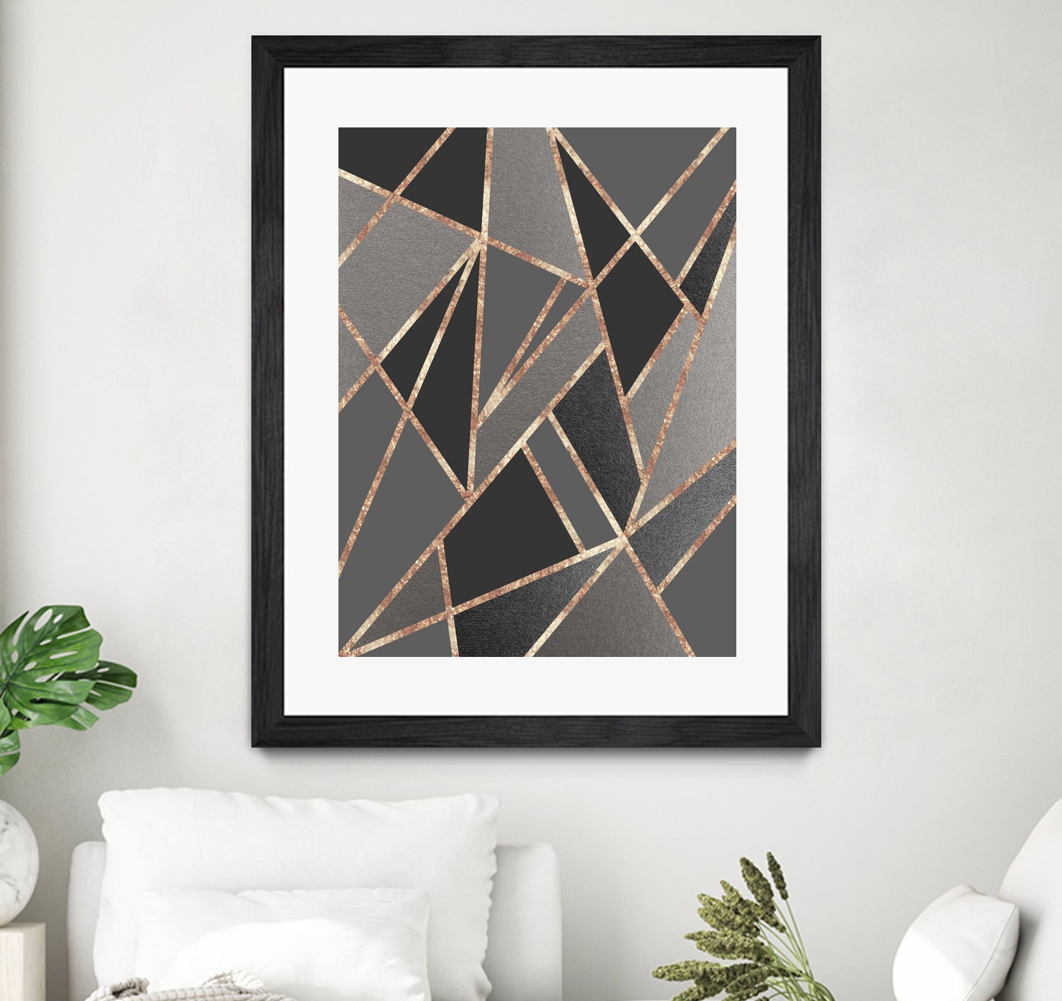 Classic Silver Gray Charcoal Rose Gold Geo #1 #geometric by Anita & Bella Jantz on GIANT ART - gray digital drawing