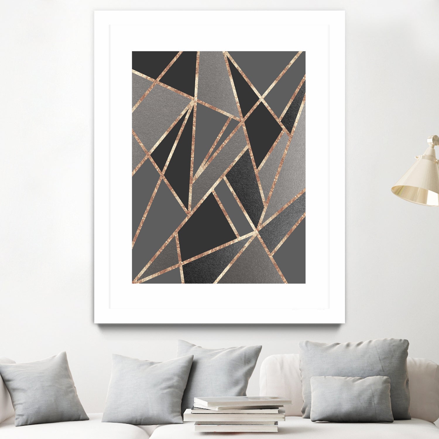 Classic Silver Gray Charcoal Rose Gold Geo #1 #geometric by Anita & Bella Jantz on GIANT ART - gray digital drawing