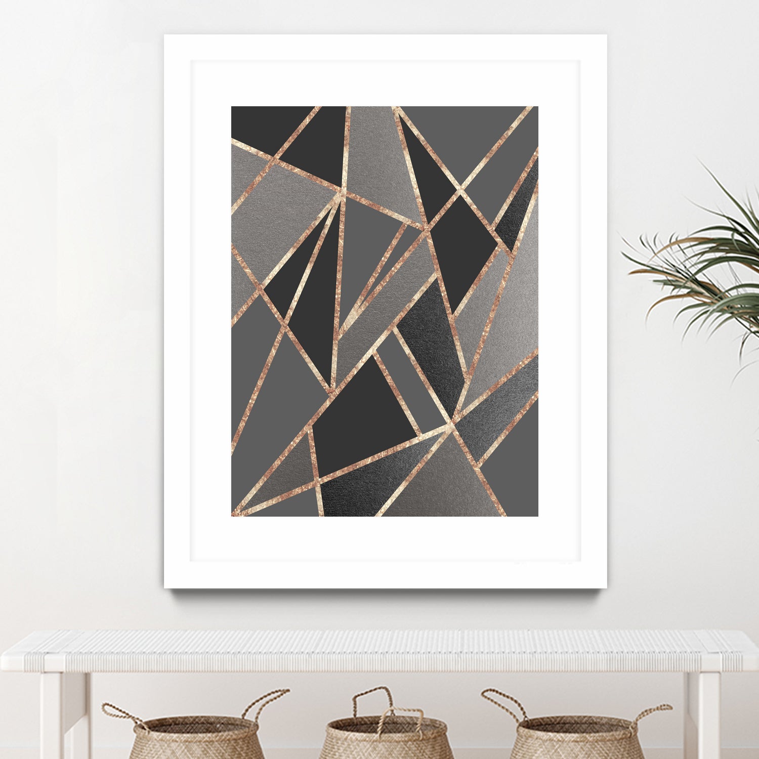 Classic Silver Gray Charcoal Rose Gold Geo #1 #geometric by Anita & Bella Jantz on GIANT ART - gray digital drawing