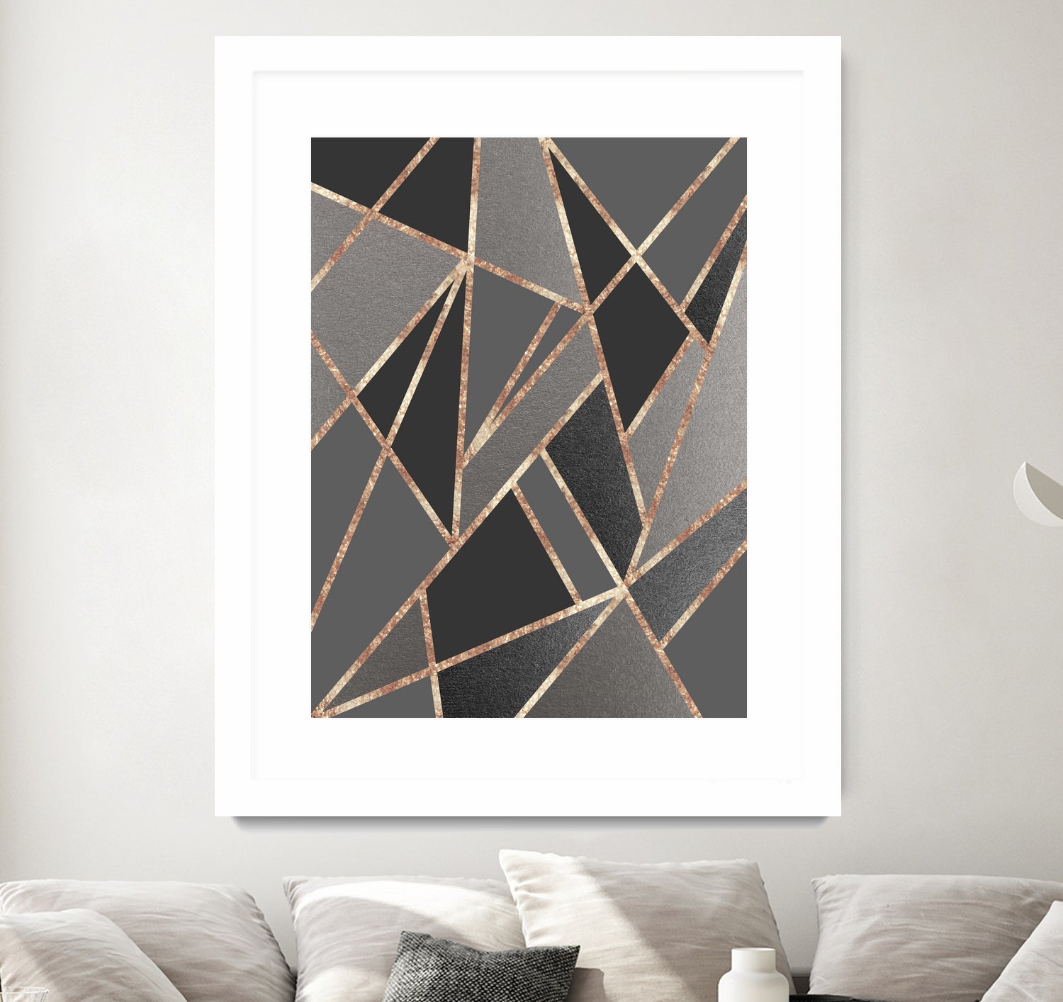 Classic Silver Gray Charcoal Rose Gold Geo #1 #geometric by Anita & Bella Jantz on GIANT ART - gray digital drawing