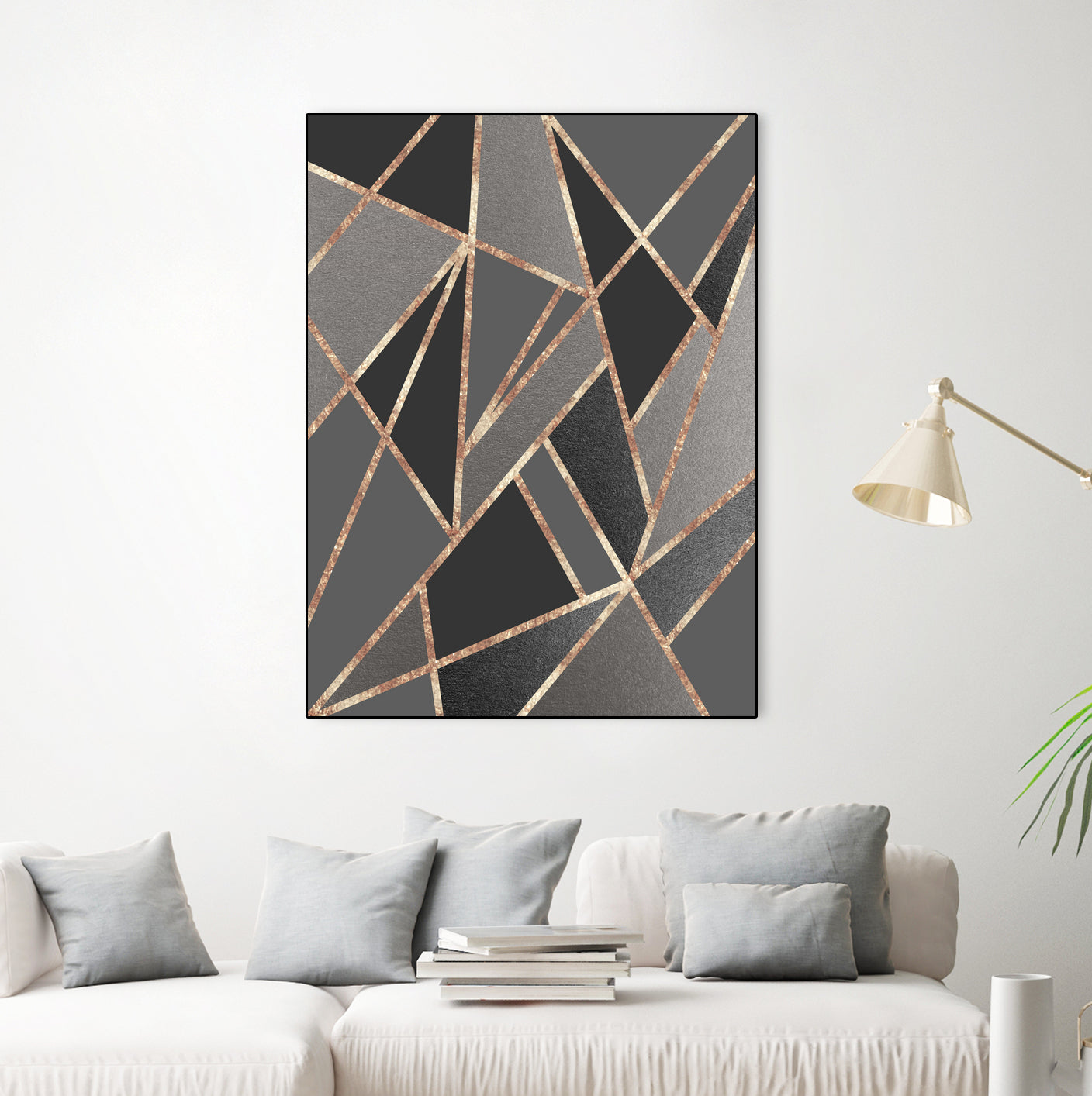 Classic Silver Gray Charcoal Rose Gold Geo #1 #geometric by Anita & Bella Jantz on GIANT ART - gray digital drawing