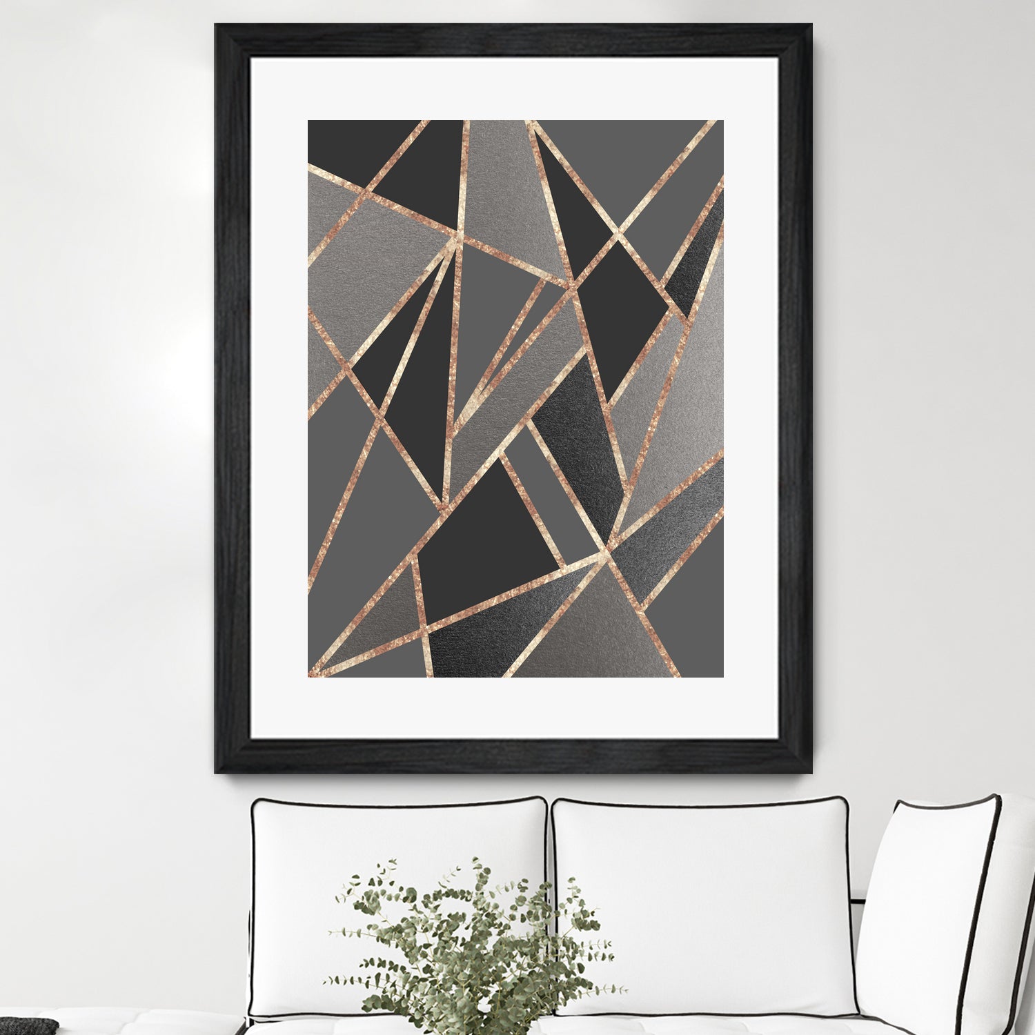 Classic Silver Gray Charcoal Rose Gold Geo #1 #geometric by Anita & Bella Jantz on GIANT ART - gray digital drawing