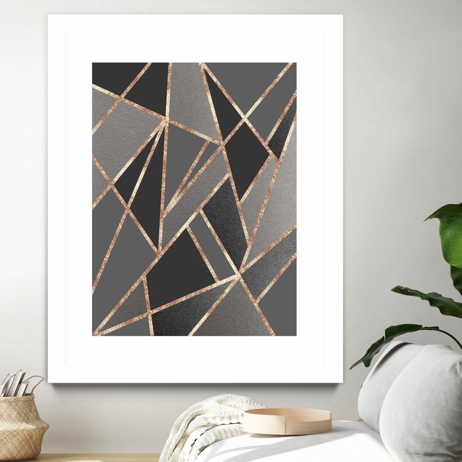 Classic Silver Gray Charcoal Rose Gold Geo #1 #geometric by Anita & Bella Jantz on GIANT ART - gray digital drawing