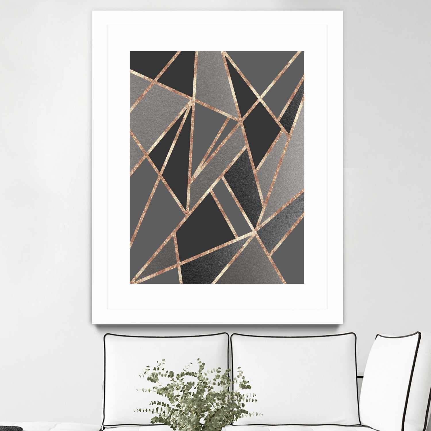 Classic Silver Gray Charcoal Rose Gold Geo #1 #geometric by Anita & Bella Jantz on GIANT ART - gray digital drawing