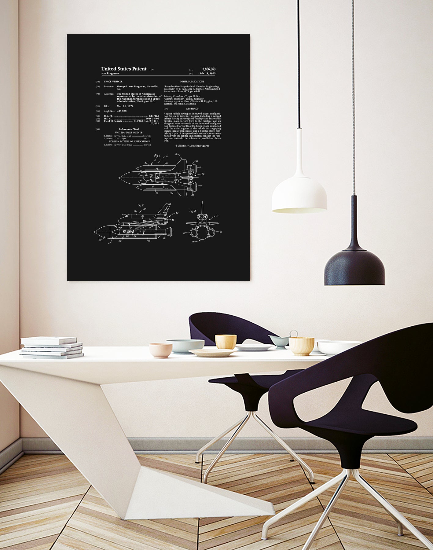 Space Shuttle Patent - Black by Finlay McNevin on GIANT ART - black typography