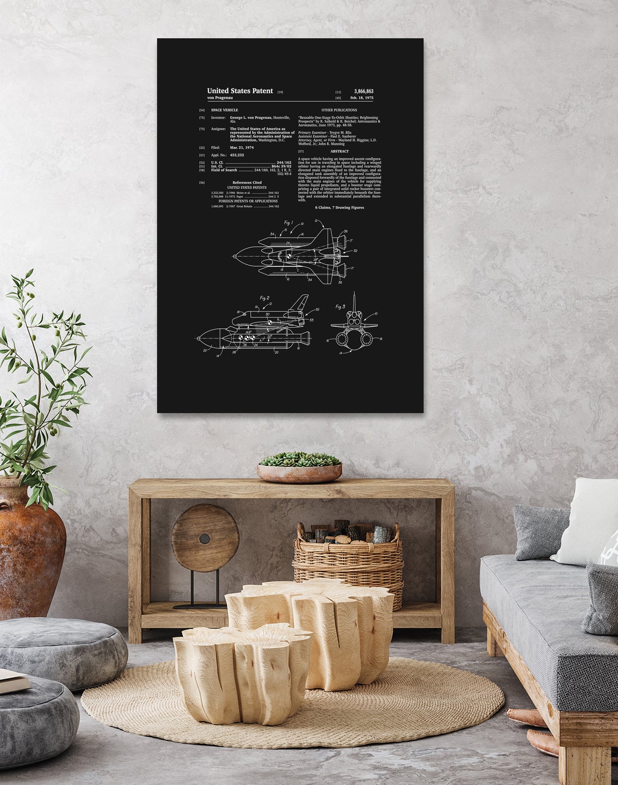 Space Shuttle Patent - Black by Finlay McNevin on GIANT ART - black typography