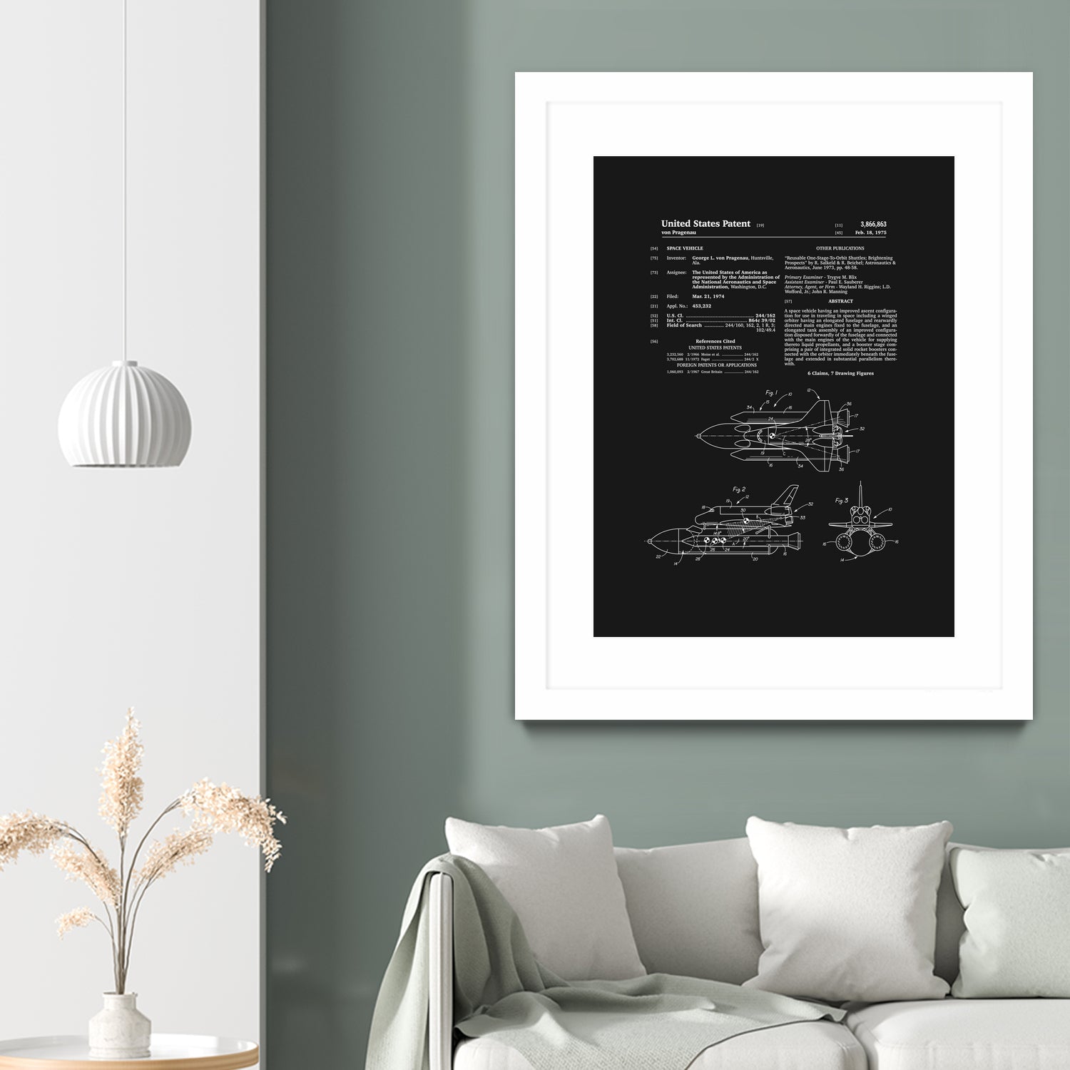 Space Shuttle Patent - Black by Finlay McNevin on GIANT ART - black typography