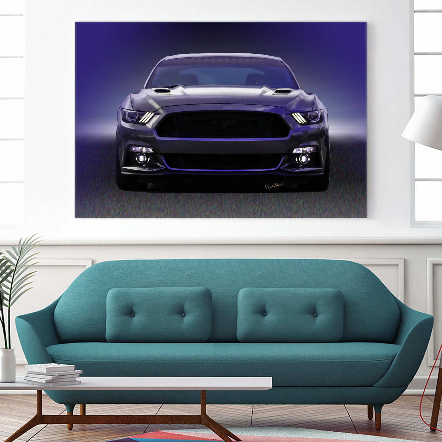 Sixth Generation Mustang Full Frontal by charles sinklier on GIANT ART - black digital painting