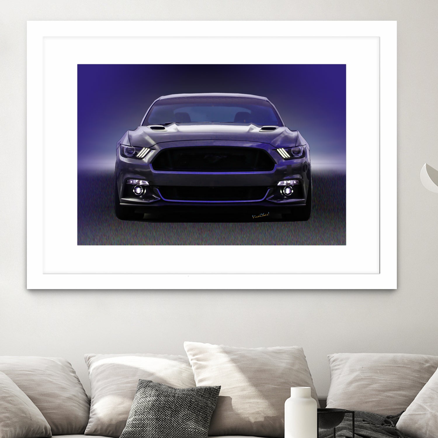 Sixth Generation Mustang Full Frontal by charles sinklier on GIANT ART - black digital painting