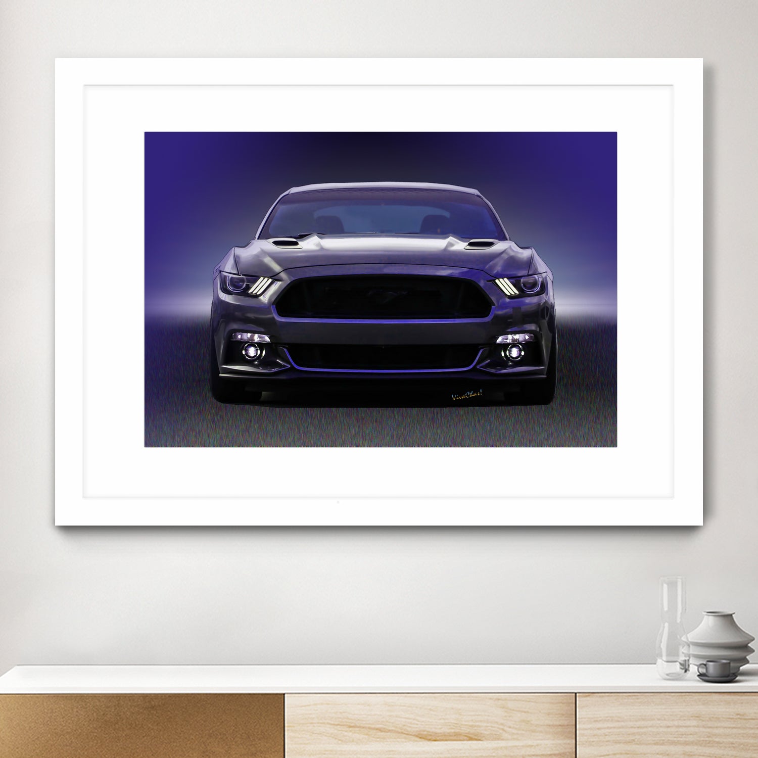 Sixth Generation Mustang Full Frontal by charles sinklier on GIANT ART - black digital painting