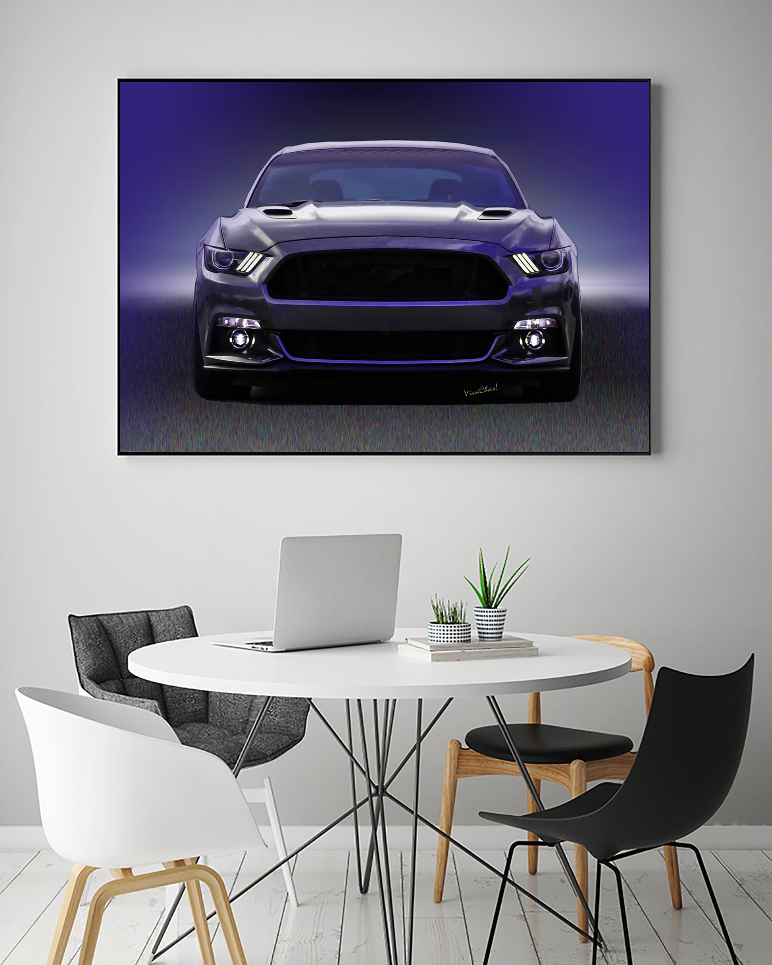 Sixth Generation Mustang Full Frontal by charles sinklier on GIANT ART - black digital painting