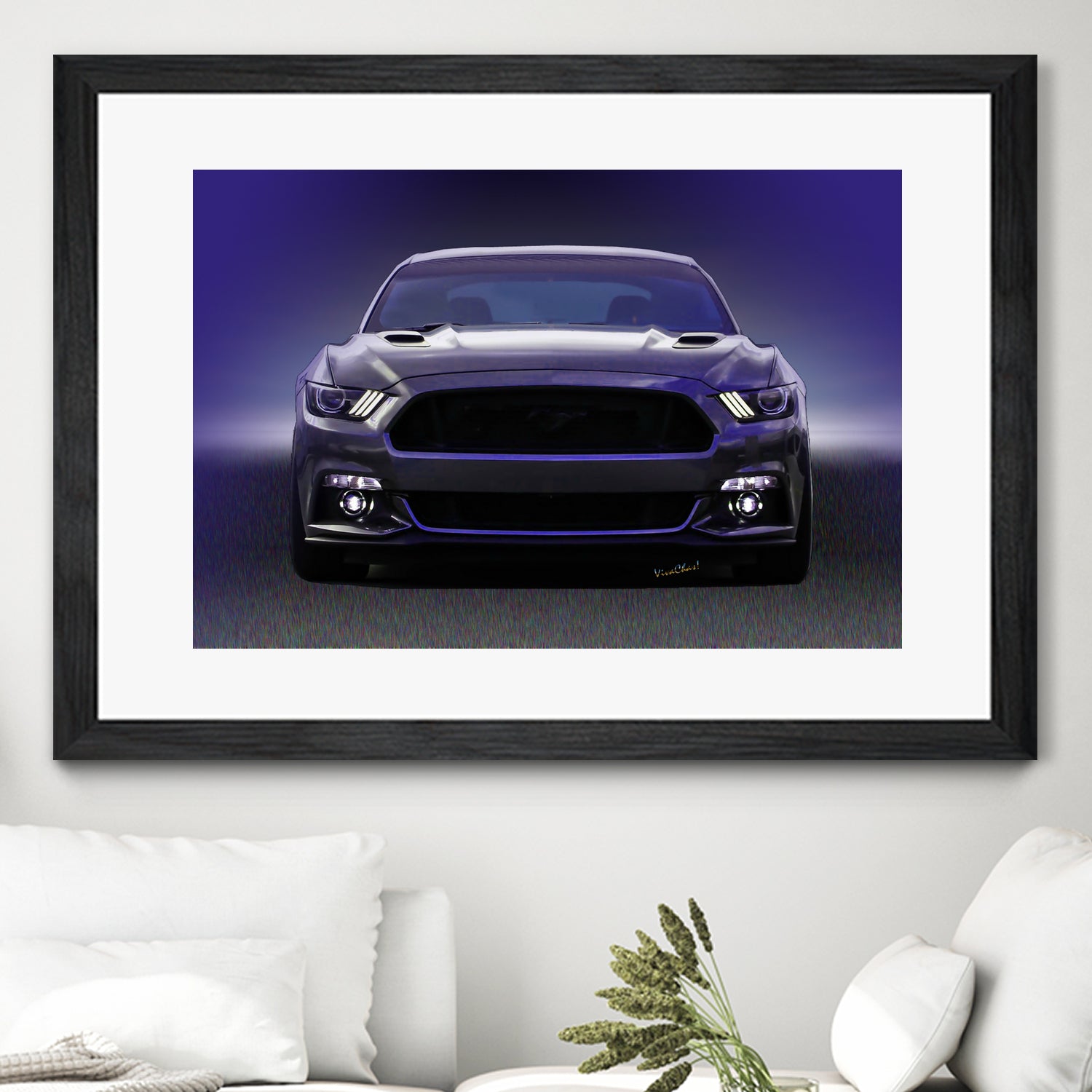 Sixth Generation Mustang Full Frontal by charles sinklier on GIANT ART - black digital painting