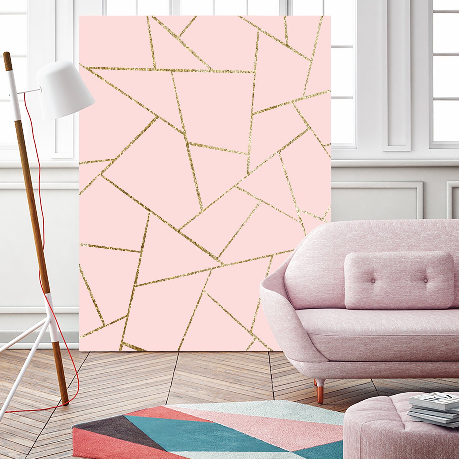 Blush Pink Gold Geometric Glam #1 #geo #decor #art by Anita & Bella Jantz on GIANT ART - pink digital drawing