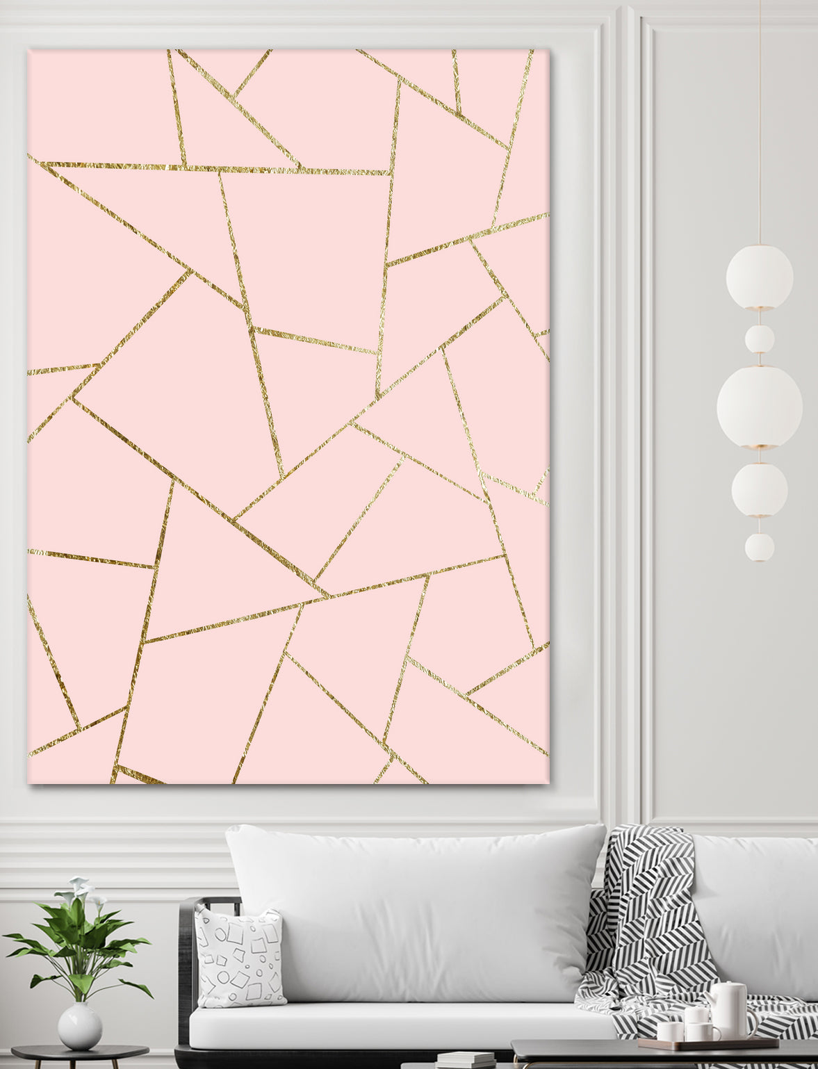 Blush Pink Gold Geometric Glam #1 #geo #decor #art by Anita & Bella Jantz on GIANT ART - pink digital drawing