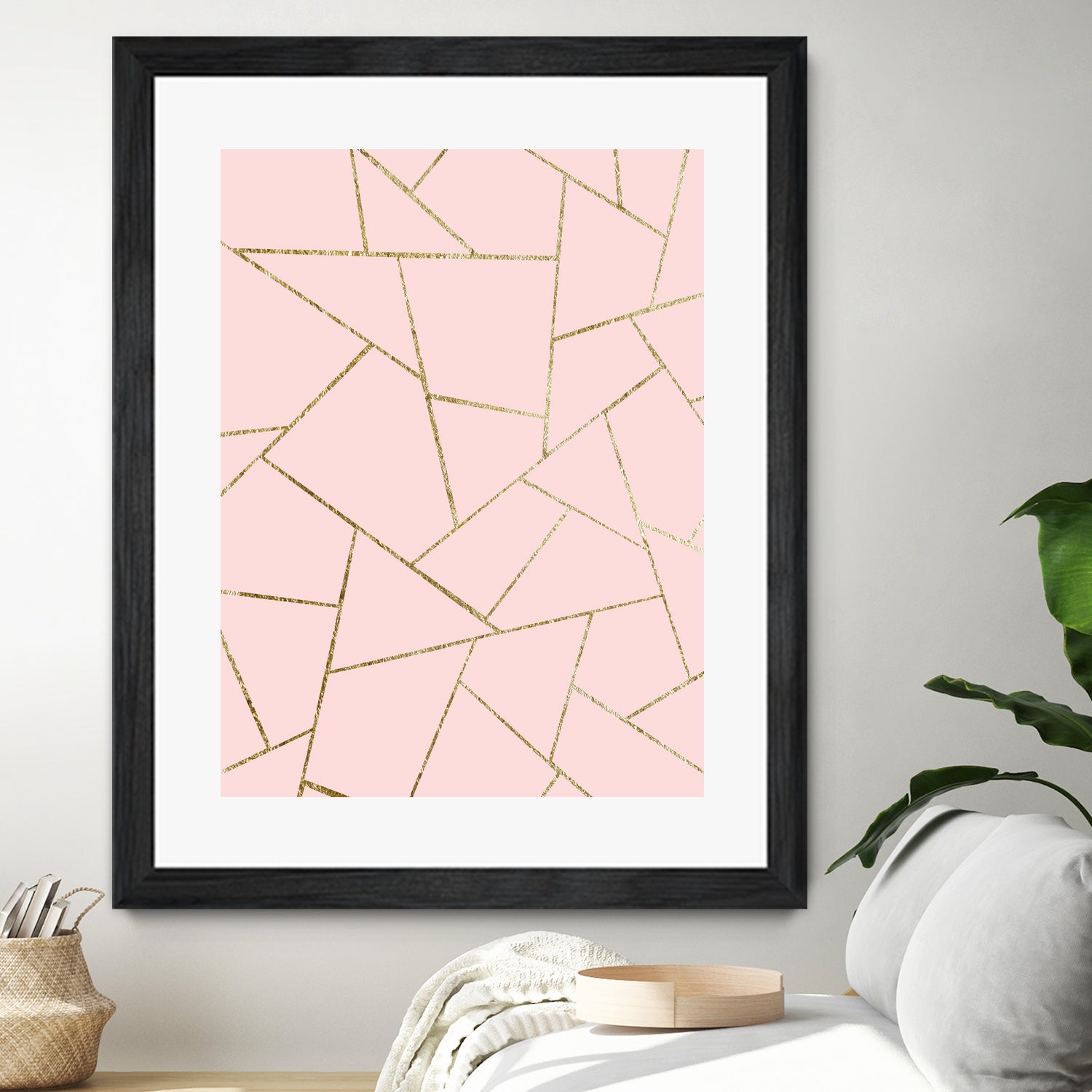 Blush Pink Gold Geometric Glam #1 #geo #decor #art by Anita & Bella Jantz on GIANT ART - pink digital drawing