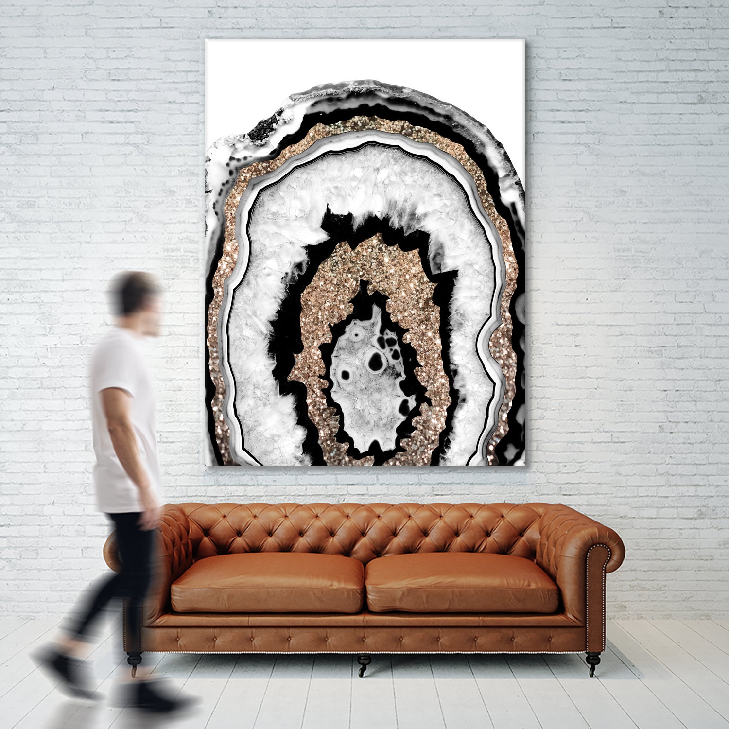 Gray Black White Agate with Gold Glitter #1a #gem #decor by Anita & Bella Jantz on GIANT ART - gray photo illustration