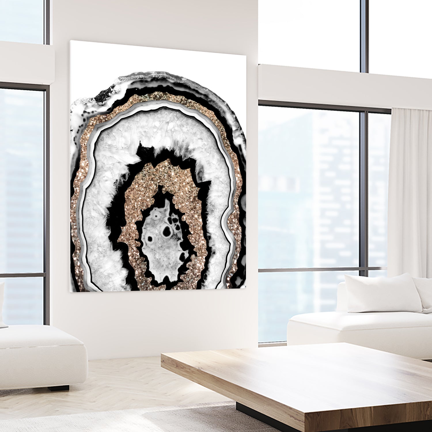 Gray Black White Agate with Gold Glitter #1a #gem #decor by Anita & Bella Jantz on GIANT ART - gray photo illustration