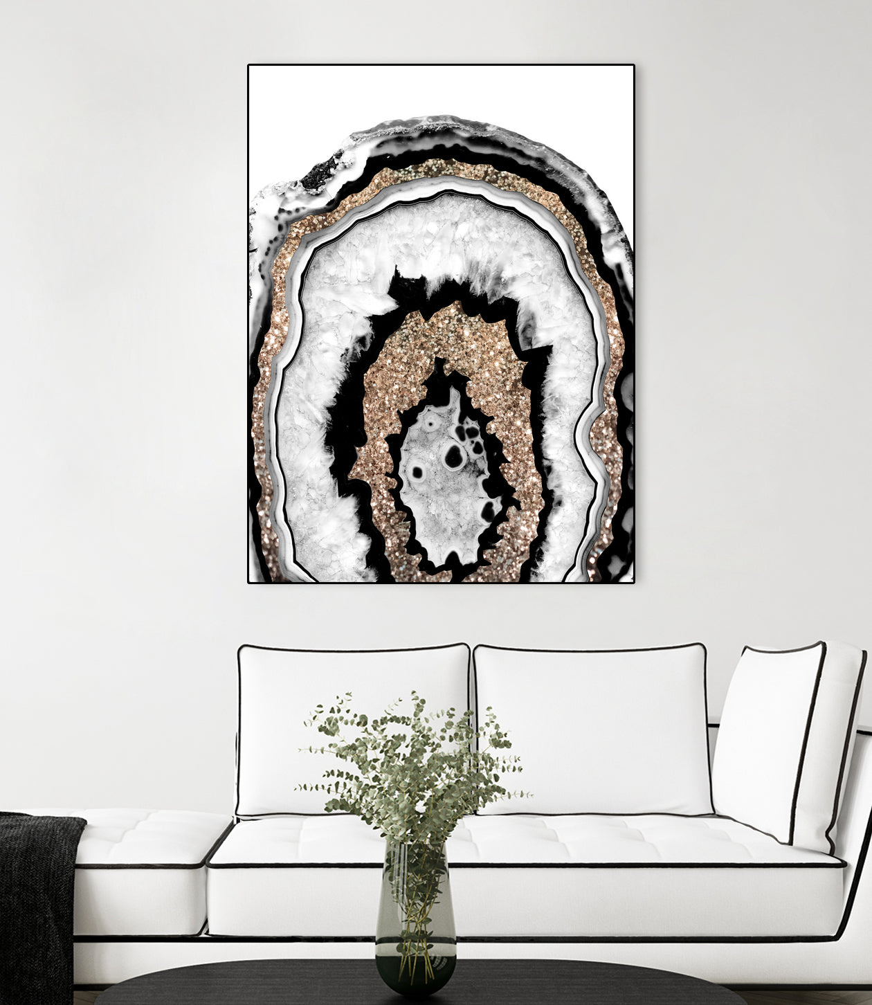 Gray Black White Agate with Gold Glitter #1a #gem #decor by Anita & Bella Jantz on GIANT ART - gray photo illustration