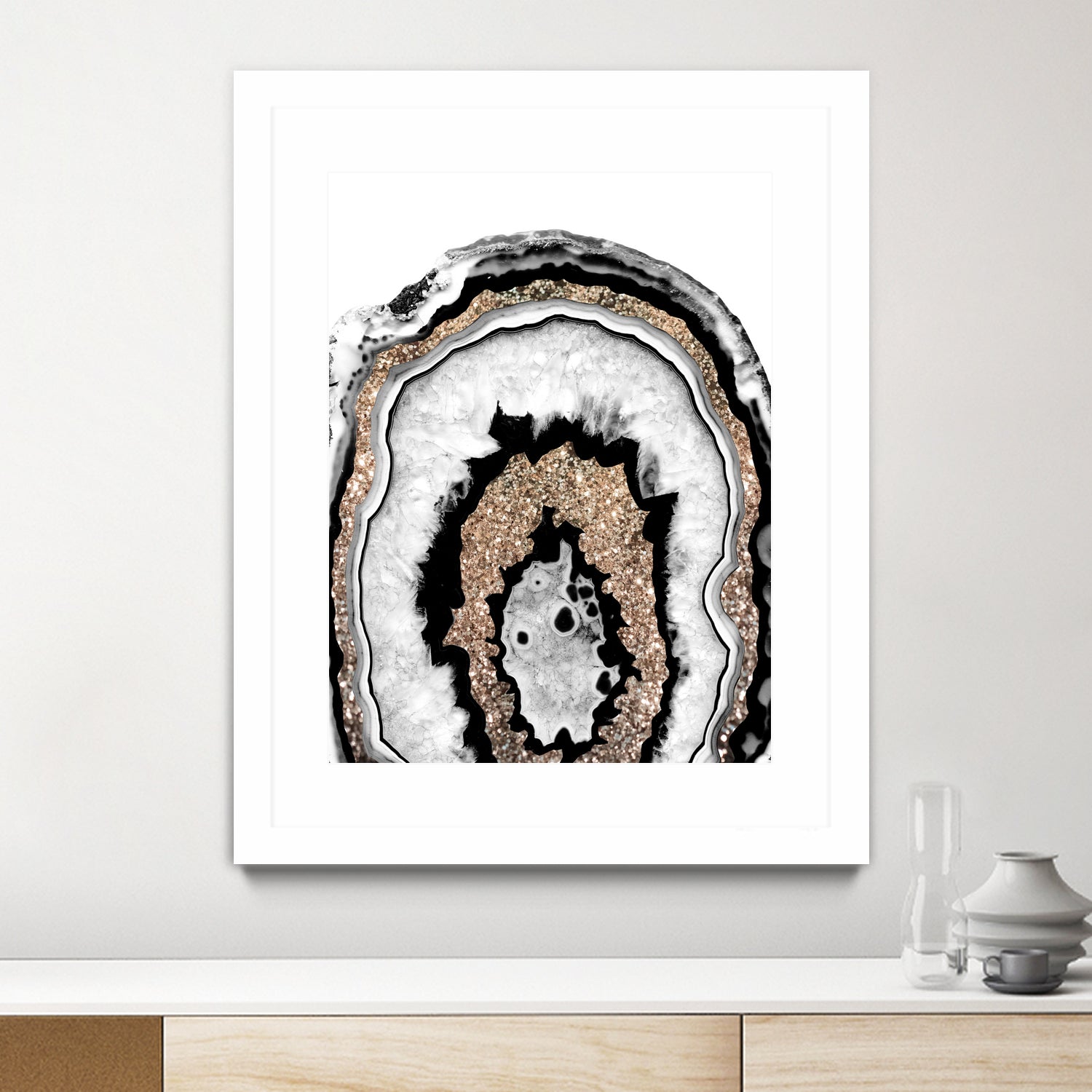 Gray Black White Agate with Gold Glitter #1a #gem #decor by Anita & Bella Jantz on GIANT ART - gray photo illustration