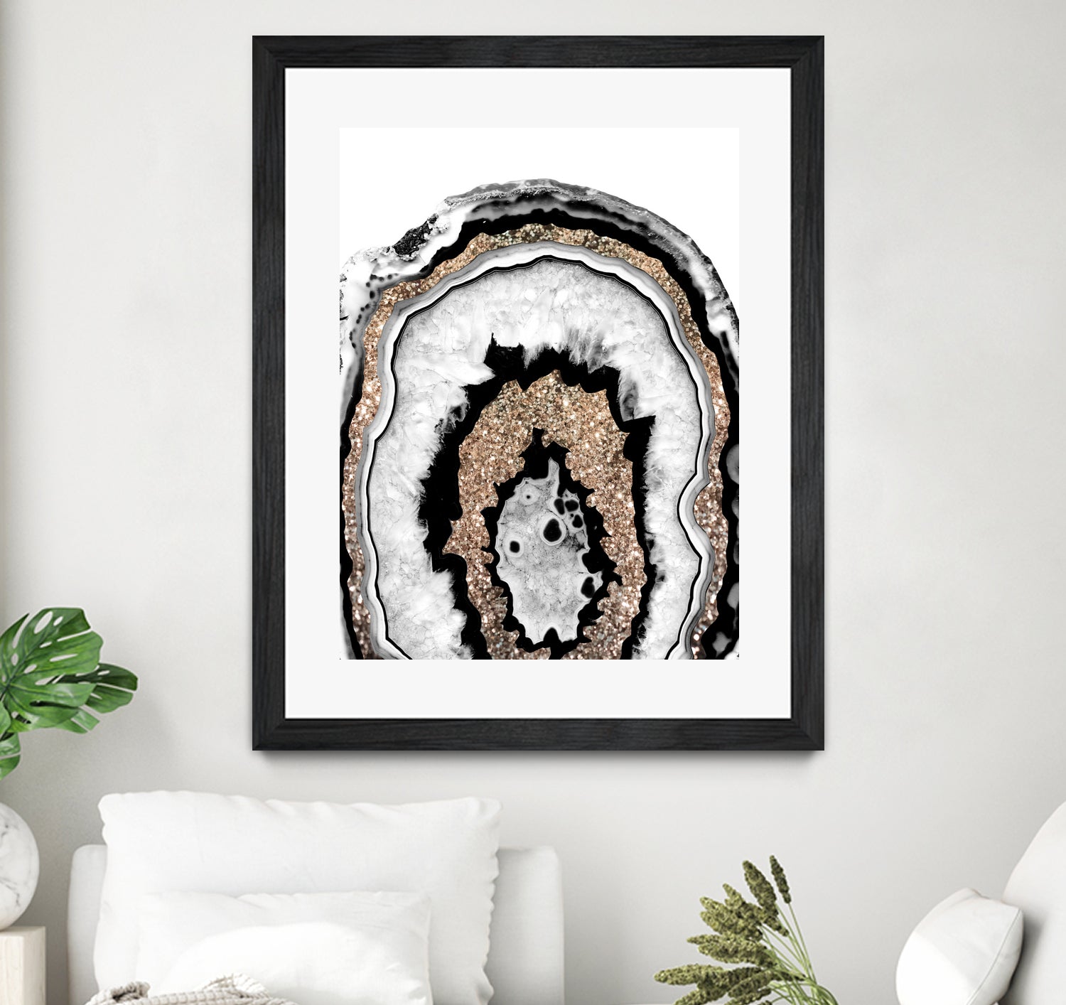 Gray Black White Agate with Gold Glitter #1a #gem #decor by Anita & Bella Jantz on GIANT ART - gray photo illustration