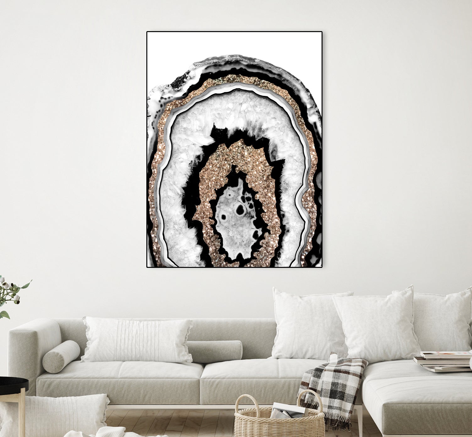 Gray Black White Agate with Gold Glitter #1a #gem #decor by Anita & Bella Jantz on GIANT ART - gray photo illustration