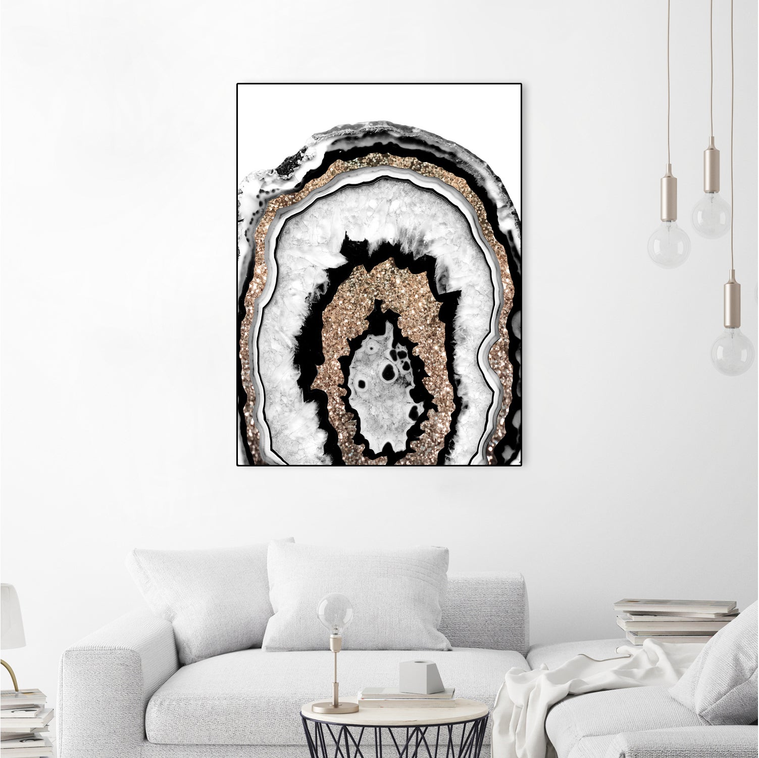 Gray Black White Agate with Gold Glitter #1a #gem #decor by Anita & Bella Jantz on GIANT ART - gray photo illustration