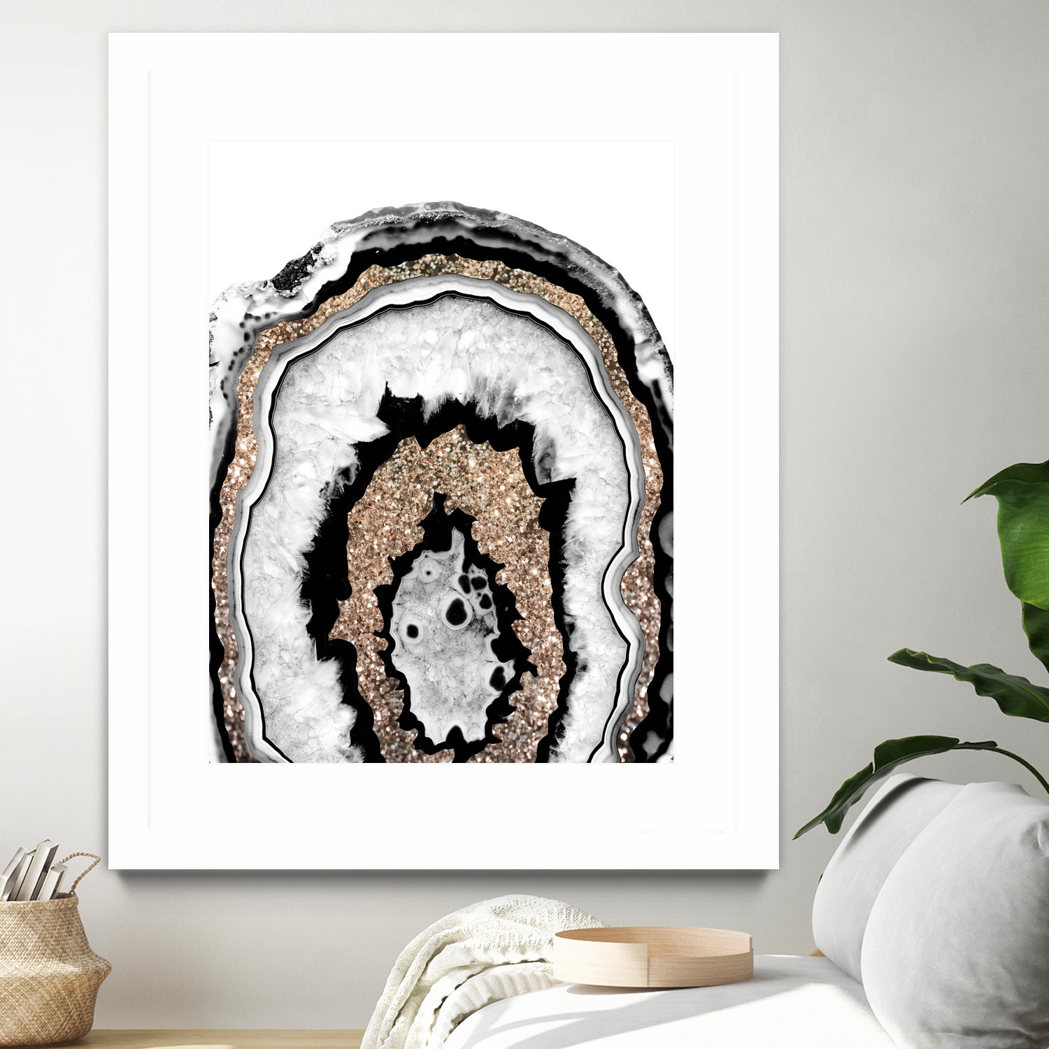 Gray Black White Agate with Gold Glitter #1a #gem #decor by Anita & Bella Jantz on GIANT ART - gray photo illustration